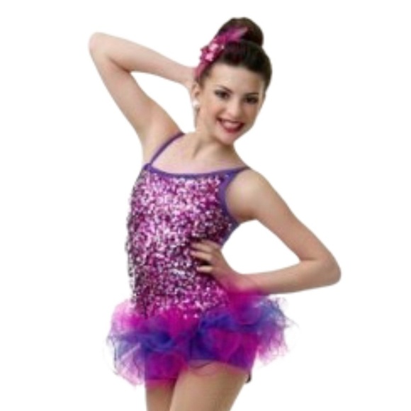 Beautiful dance tutu / skate costume multi sequin - Picture 3 of 9